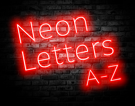 Alphabet Letters Neon Style