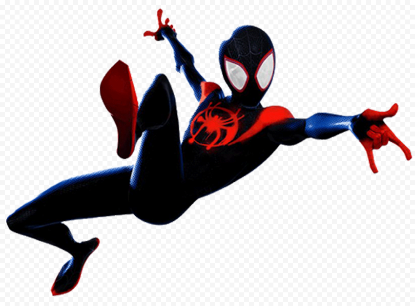 HD Funny Black & Red Cartoon Spider Man Character Jumping PNG | Citypng
