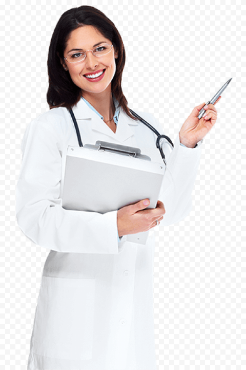 Standing Female Doctor Stethoscope Health Care