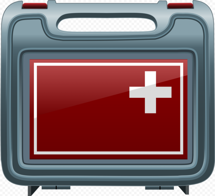 Illustration Gray First Aid Medical Kit Handbag