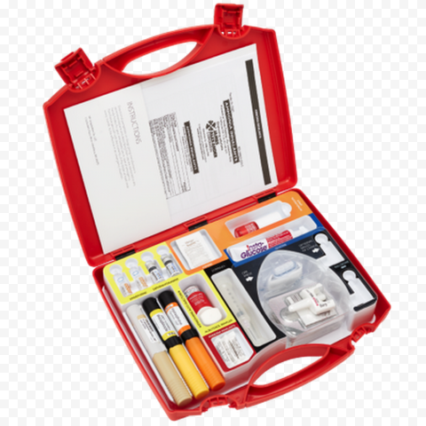 Red Plastic Opened First Aid Handbag Supplies