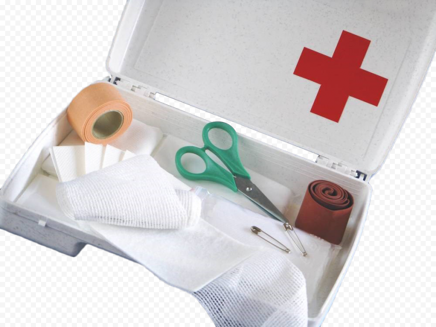 White Small First Aid Plastic Box Bandage Cotton
