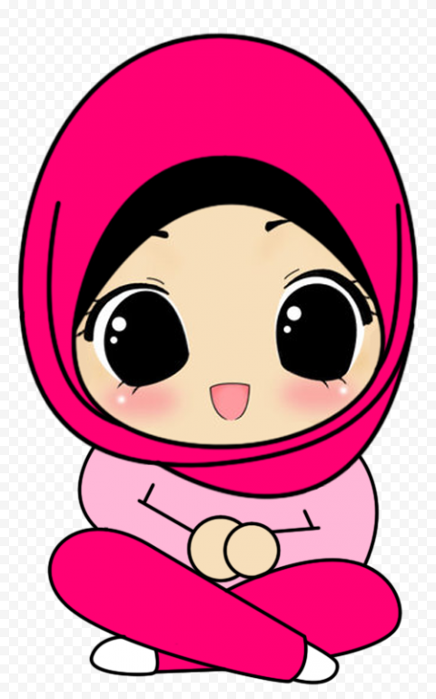 Muslim Hijab Girl Child Cartoon Character