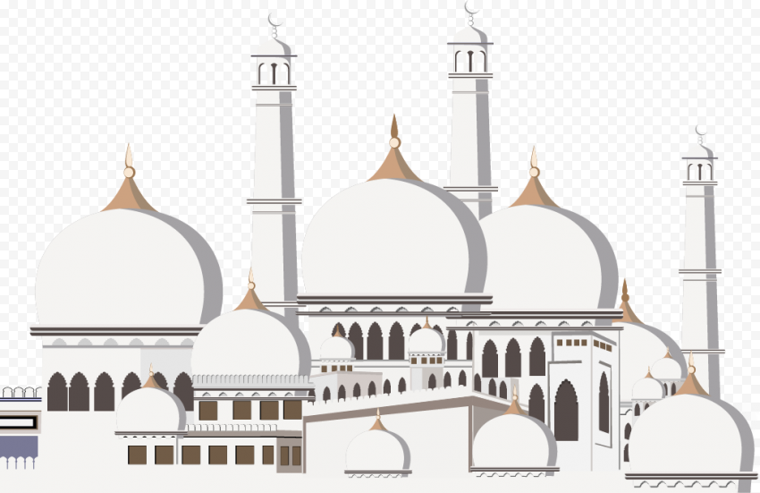 Ramadan Islamic Masjid Cartoon Illustration Vector