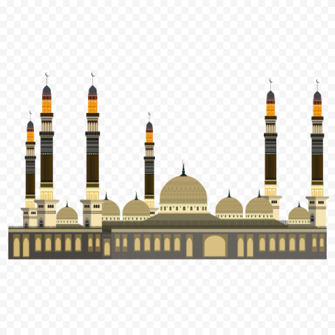 Muslim Arabic Mosque Masjid Vector Illustration