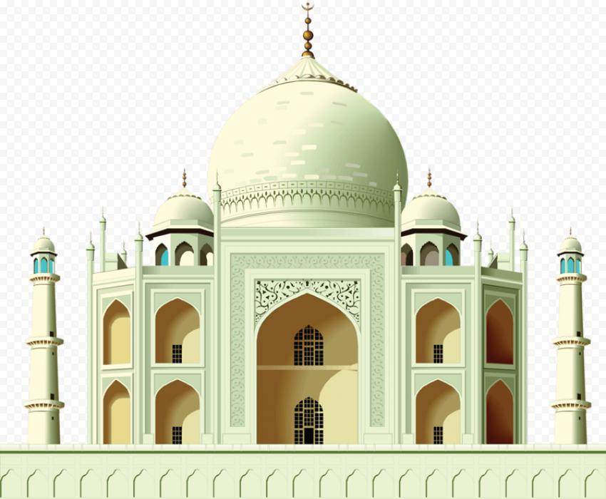 Taj Mahal India Clipart Mosque Vector Icon