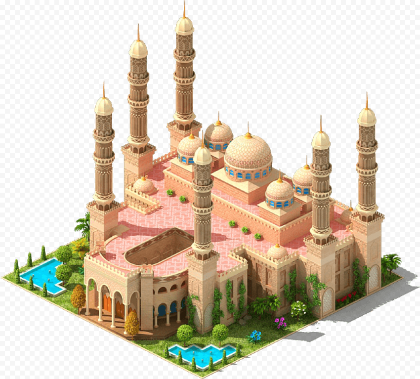 3D Mosque Isometric Arabic Illustration Icon