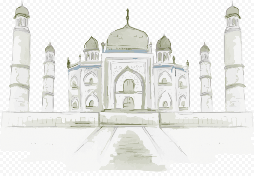 Drawing Digital Taj Mahal Shape Illustration Art