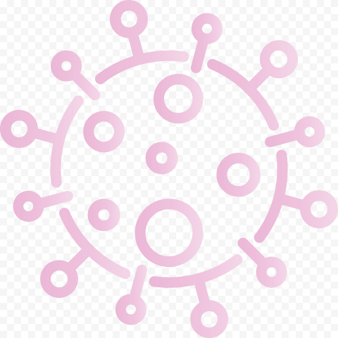 Pink Outline Vector Coronavirus Covid19 Shape Icon
