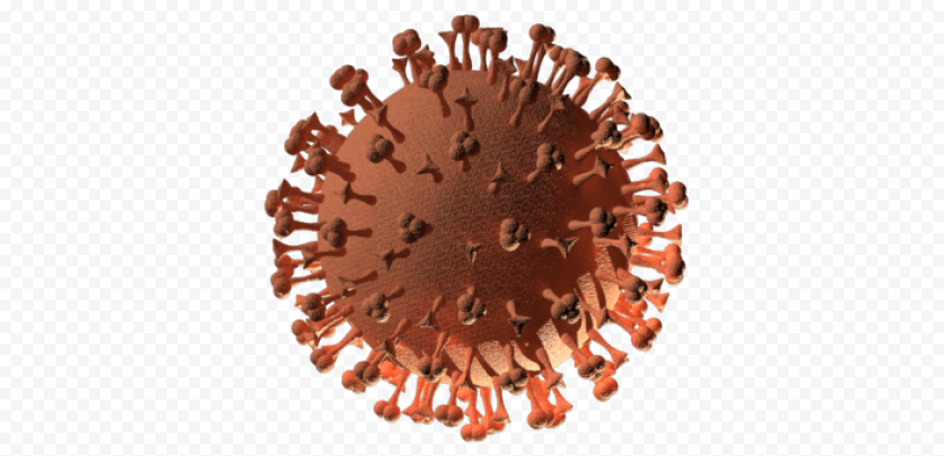 3D Brown Bacteria Coronavirus Icon Structure