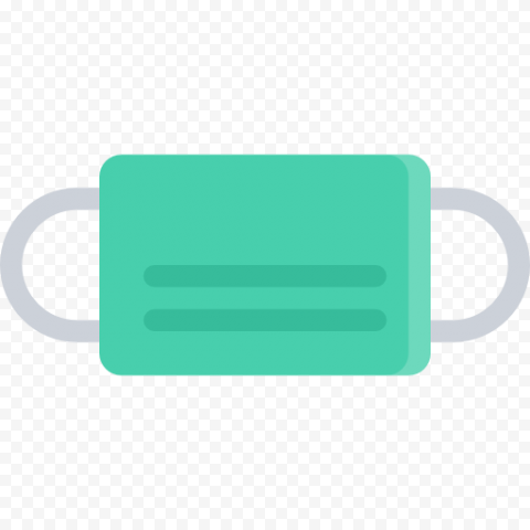Surgical Mask Flat Shape Green Icon Vector