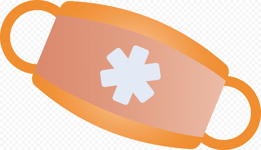 Orange Surgical Emergency Mask With Asterisk Icon