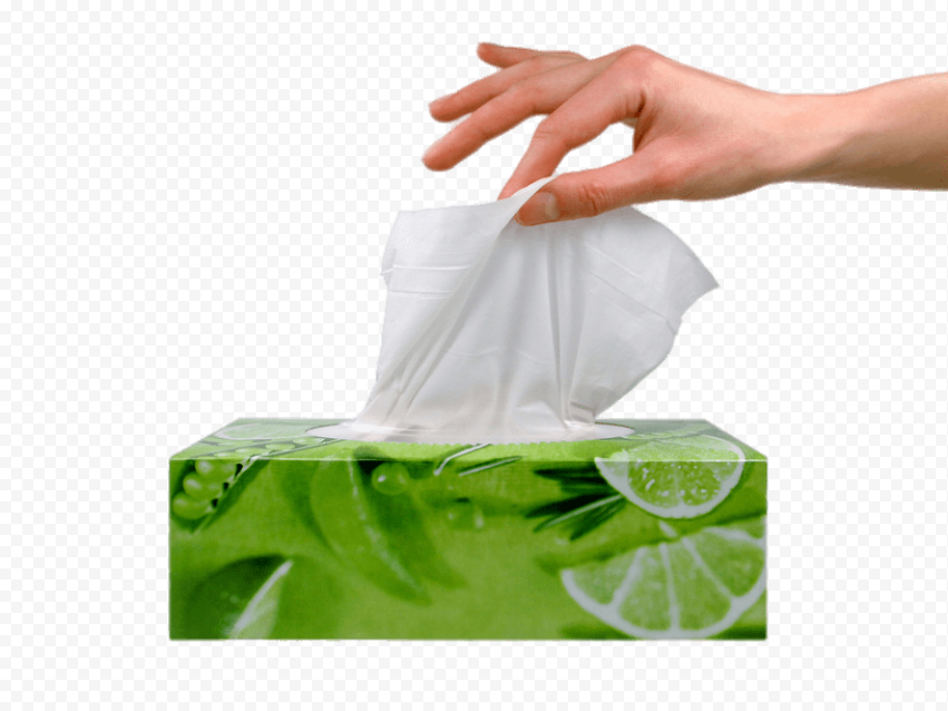Hand Take Facial Tissue Paper Box Napkins Kleenex
