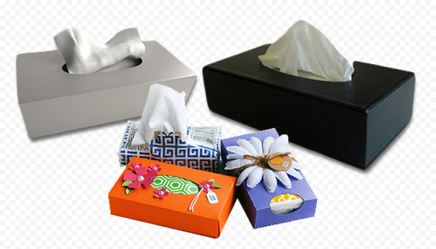 Group Of Handkerchief Facial Tissues Paper Box