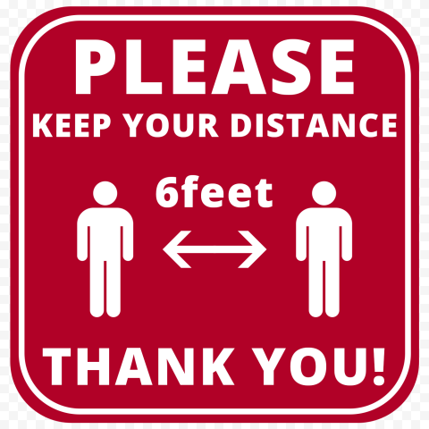 Square Please Keep Your Distance 6feet Free Sign