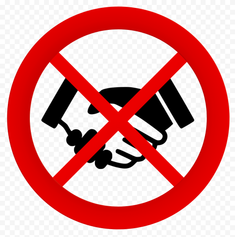 No Hand Shake Covid 19 Safety Icon Vector