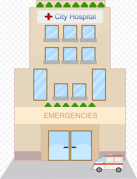 City Hospital Emergencies Ambulance Vector Icon