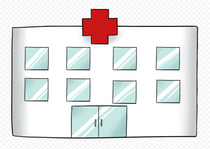 Cartoon Hospital Clinic Health Care Drawing Icon