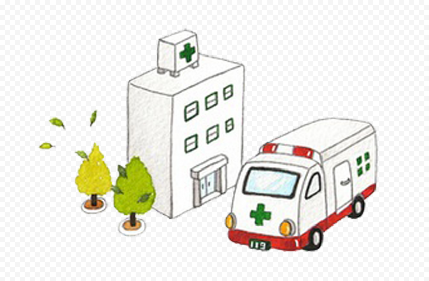 3D Cartoon Hospital HealthCare Drawing Icon Vector