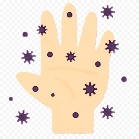 Hand With Bacteria Germs Virus Cartoon Clipart