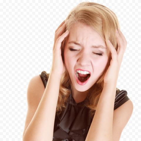 Woman Female Feels Dizzy Pain Migraine Headache