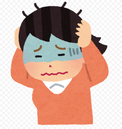 Cartoon Cute Boy Feels Sick Pain Migraine Headache