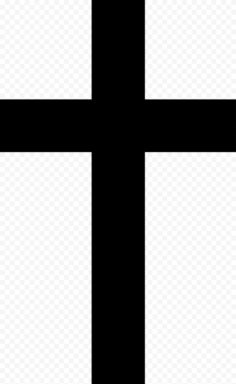Black Simple Christian Cross Symmetry Icon