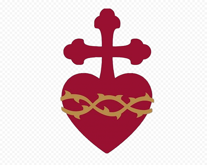 Christ Cross Attached To Heart Silhouette Love God