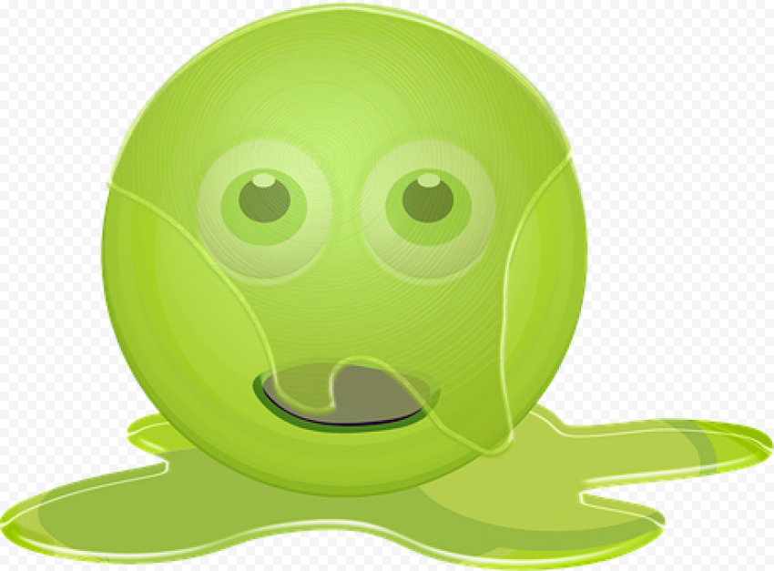 Green Sick Emoji Emoticon With Green Snot