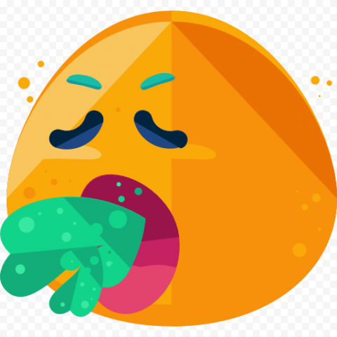 Sick Emoji Face Vomiting Puke Barfing Green Vomit