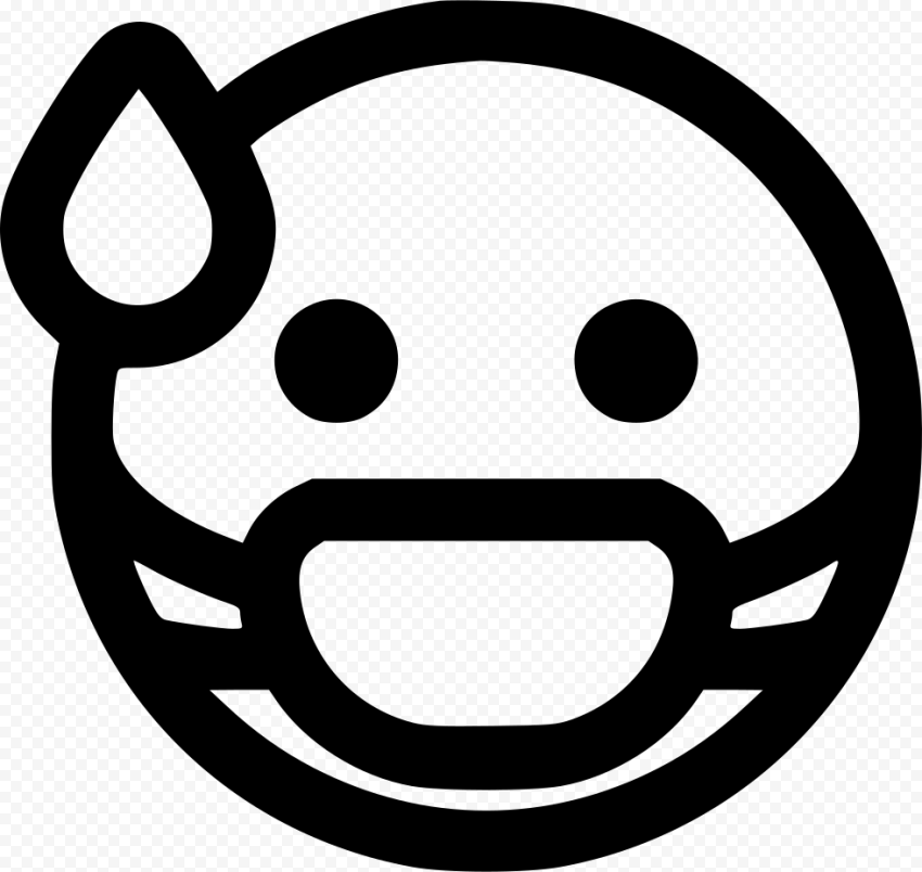 Black Emoji Face Sick Wear Surgical Mask Icon