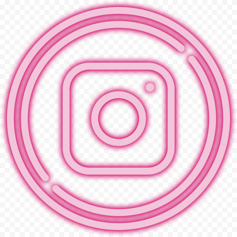 Pink Neon Circle Contains Square Instagram Logo