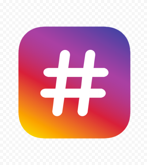 Square Instagram Logo With White Hashtag #