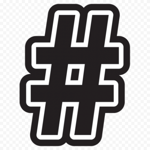 Black Hashtag # Icon Logo