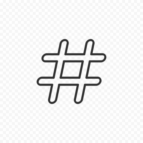 Outline Black Hashtag # Icon Logo