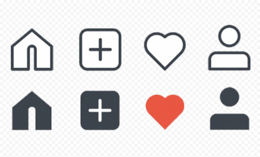 Instagram Group Of Buttons Icons