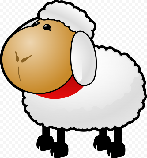 Cute White Sheep Cartoon