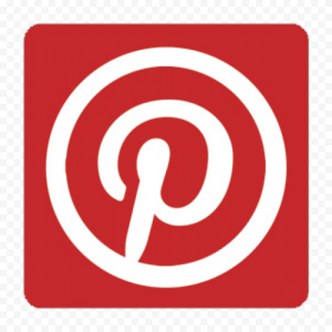 Red Square Shape White Round Pinterest Logo