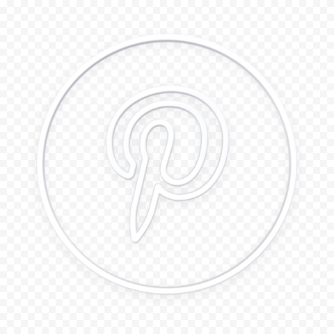 White Round Outline Pinterest Logo Icon