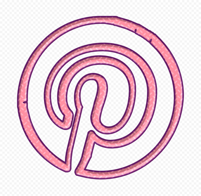 Spiral Circle Pink Pinterest Icon
