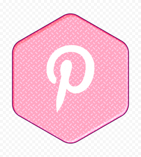 Pink Hexagon Form White P Pinterest Icon