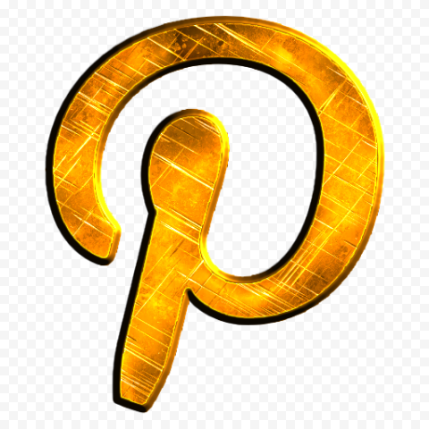 Yellow Pinterest P Letter Symbol Scratch Effect