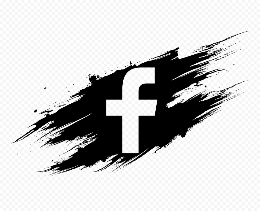 Black Brush Stroke Facebook F Letter Icon Logo
