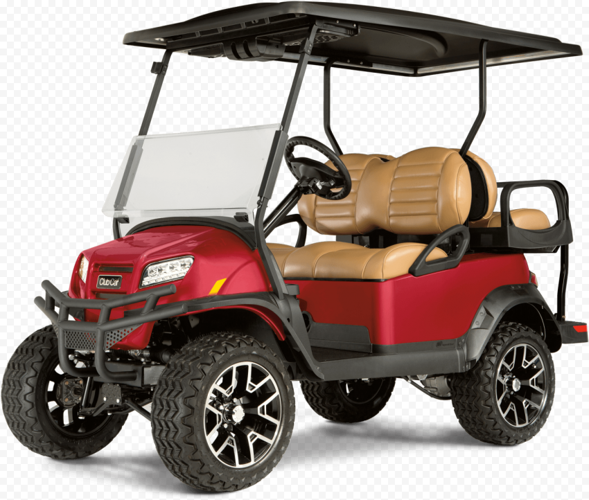 Red Golf Buggy Cart Car Vehicle Corner View