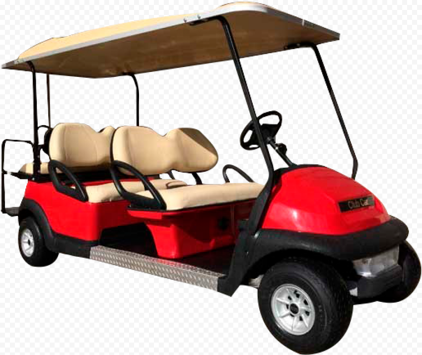 Red And Beige Golf Buggy Cart Limo 6 Passengers