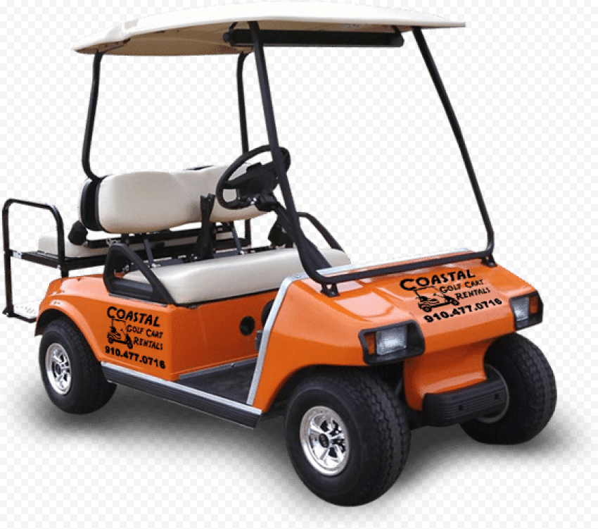 Orange Golf Buggy Cart Two Passengers