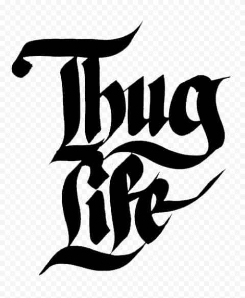 Thug Life Tattoo Logo Typography Illustration