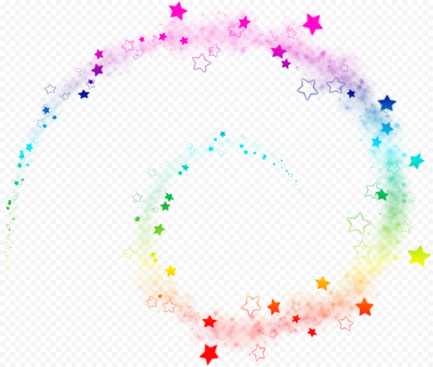 Spiral Lines Stars Sparkle Rainbow Colors Citypng
