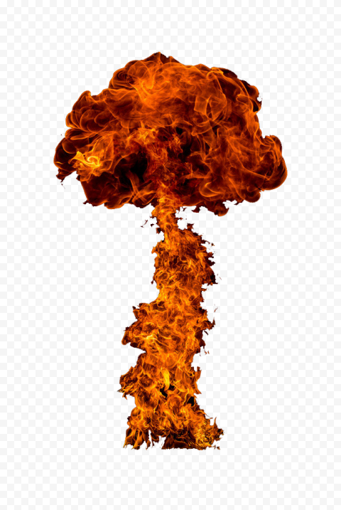 Vertical Fire Flame Explosion Mushroom Cloud