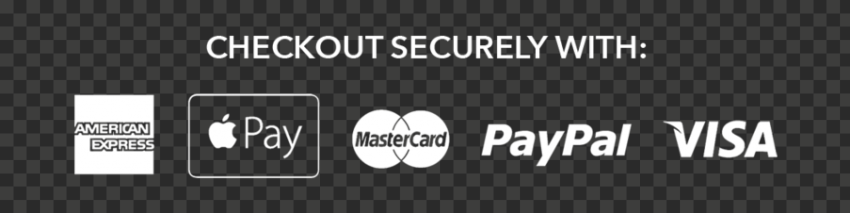 White Checkout Securely Badge Payment Icons